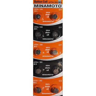Батарейка MINAMOTO AG5, 393, 309, SR754W, LR754