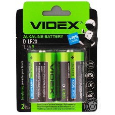Батарейка VIDEX, D, LR 20 (1 шт)