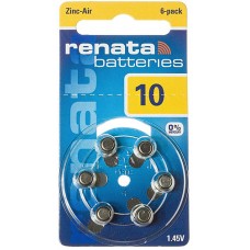Батарейка RENATA ZA-10 для слухового аппарата (цена за 1 шт)