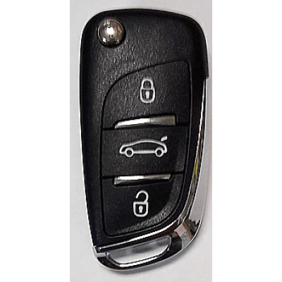 ПЕЖО PEUGEOT 2014DJ0339 выкидной ключ с платой ЦЗ (3 кнопки)  и чипом 46 