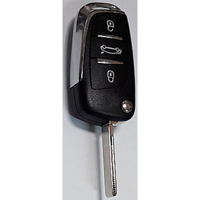 ПЕЖО PEUGEOT 2014DJ0339 выкидной ключ с платой ЦЗ (3 кнопки)  и чипом 46 